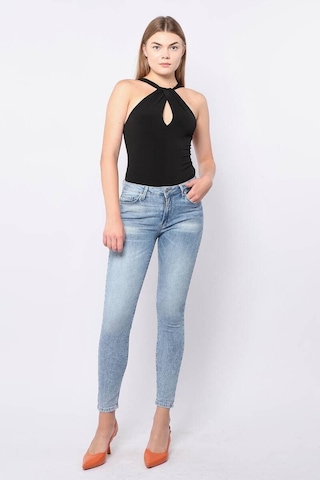 Kadın Skinny Fit Esnek Pantolon Açık Mavi 001