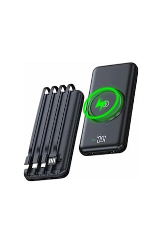 Mey İthalat Wireless Powerbank 10000 Mah Led Ekranlı Dahili Kablolu Hızlı Şarj Diğer 06693271