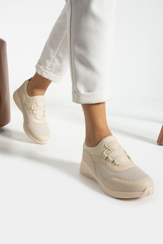 Bej Anatomik Esnek Taban Slip-on Spor Ayakkabı Günlük Sneaker Bej