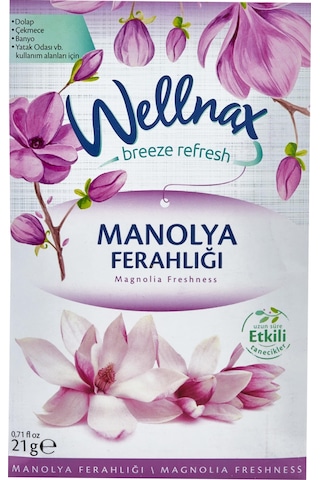 Wellnax Dolap ve Çekmece Kokusu Manolya Ferahlığı Kesesi 5 x 21 G
