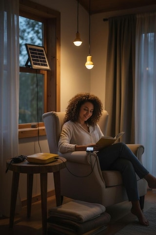 Solar Panelli Kamp, Karavan, Bahçe, Balkon Aydınlatma Seti