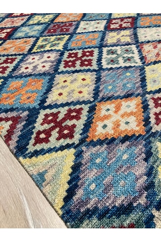 Tuğra Etnik Desenli Alt Kısmı Dokuma Kilim 160x230 Ebatlı