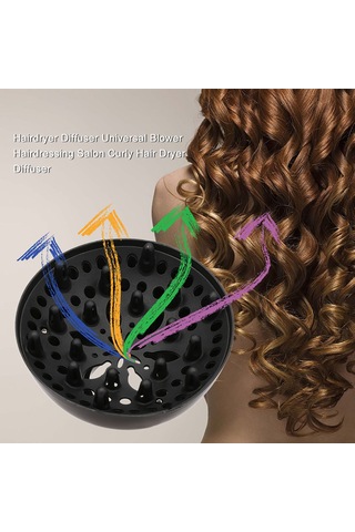 Wezone Saç Kurutucu Diffüzyörü - Kıvırcık Saçlar İçin Isı Dağıtıcı Korumalı Fön Ek Aksesuarı