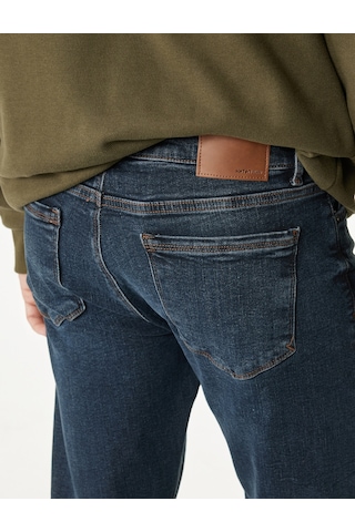 Koton Normal Bel Cepli Straight Fit Jean Pantolon - Mark Jean Koyu İndigo 6sam40147nd