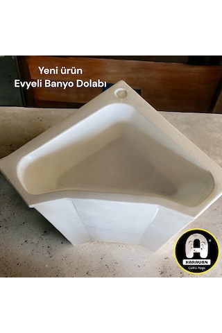 Üçgen Evyeli Banyo Dolabı Beyaz