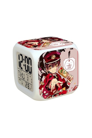 Besthome1 7 Renkli Led Kare Dijital Alarmlı Saat - Beyaz