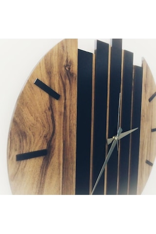 Bohem Modern Ahşap Duvar Saati 50cm 50 X 50 Kahverengi Ahşap