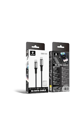 Lenyes Lc562 Type-c To Type-c Pd Örgü Tasarımlı Hızlı Şarj Özellikli Data Şarj Kablosu 100w 2m Siyah