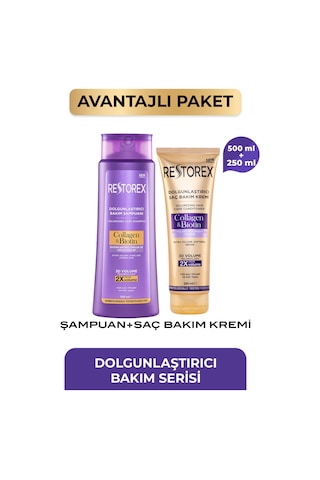 Kolajen & Biotin Dolgunlaştırıcı Şampuan 500 Ml + Saç Bakım Kremi 250 Ml