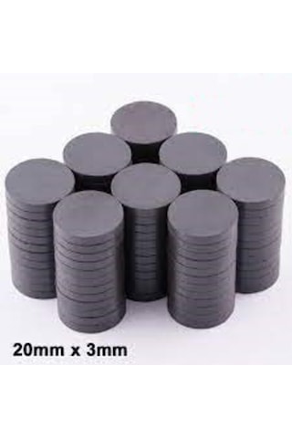 Mıknatıs 25 Mm X 3 Mm Yuvarlak Duvar Süsü Magnet - Kömür Miknatis