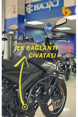 Bajaj Pulsar Ns 200 Özel Üretim Ön Koruma Demiri 3 Takozlu Beyaz