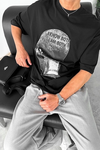 Siyah Op Know Oversize Tişört Siyah