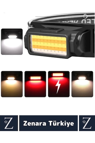 Premium Kamp Avcı Balıkçı Deprem 100- 150 Metre 50 Ledli 5 Mod Aydınlatmalı Şarjlı Kafa Lambası Çok Renkli