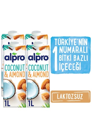 Alpro Hindistan Cevizi & Badem Sütü 4 x 1 L