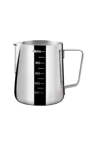 Paslanmaz Çelik Sütlük - Barista Süt Isıtıcı & Köpürtücü Latte Art Pitcher Küçük & Büyük Boy Seçenekli, Ocak Üstü Çelik Süt Potu 550 Ml