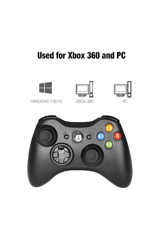 Zinetech Xbox 360 Kablosuz Oyun Kolu Konsolu Joystick 2.4Ghz Pc