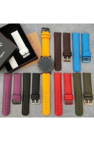 Vagave Samsung Uyumlu Active / Watch / Gear 20 Mm / 22 Mm Deri Kordon (498118366)