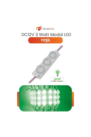 Dc 12v 3w Yeşil Modül Parmak Led Su Geçirmez Tabela Aydınlatma Dekoratif Led Modül 10 Adet