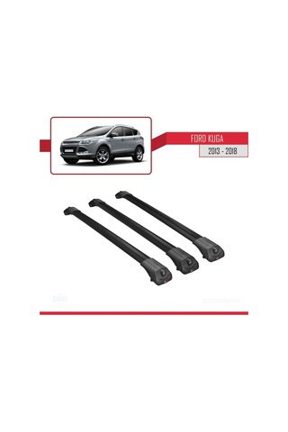 Ford Kuga 2013-2018 Arası İle Uyumlu Ace-1 Ara Atkı Tavan Barı Siyah 3 Adet Bar