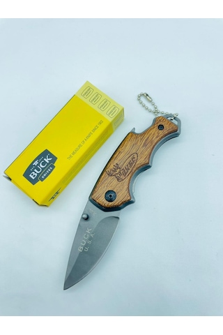 Buck Marka Ahşap Kasa Küçükboy Mini Kamp Çakı //x44-14cm Kahverengi