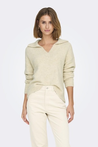 Only Onlmaggıe Lıfe Ls Splıt Neck Cc Knt Beyaz 15324310 Beyaz