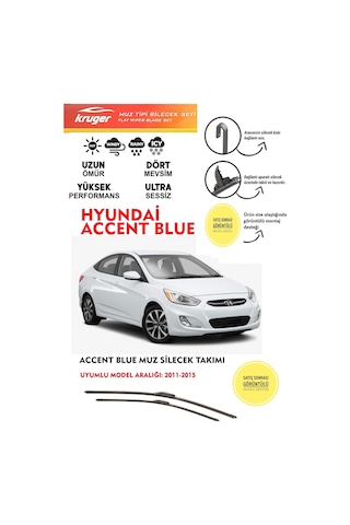 Hyundai Accent Blue Cam Silgeç Takımı 2017 Model Araca Uyumlu Hyundai Accent Blue Cam Silgeç Takımı 2017 Model Araca Uyumlu