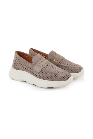 Mamma Mia Mammamia Kadın Kahve Hakiki Deri Comfort Sneaker Kalın Taban Bağcıklı Günlük Ayakkabı Vizon