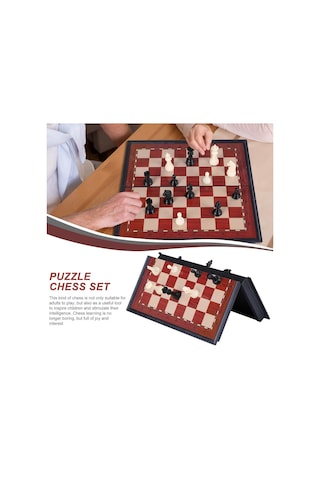 Klasik Katlanır Manyetik Satranç Takımı Okullar Seyahat İçin Satranç Takımı 2'li Dama Satranç Seti 2
