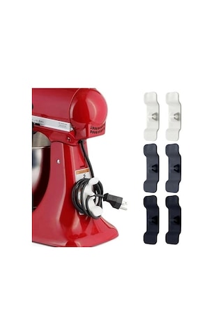 6& 39 Lı Pratik Kablo Toparlayıcı Yapışkanlı Klips Mutfak Air Fryer Kettle Kahve Tost Makinası
