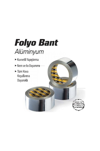 45 Mm X 20 Mt Alüminyum Folyo Bandı Doğalgaz Isıya Dayanıklı Bant