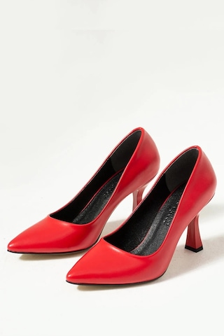 Preshley Kadın Samba Kırmızı Stiletto 9 Cm Topuklu Ayakkabı-kırmızı Kırmızı