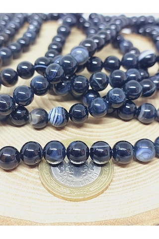 Akik Taşı Dizi 8mm 51330 Siyah