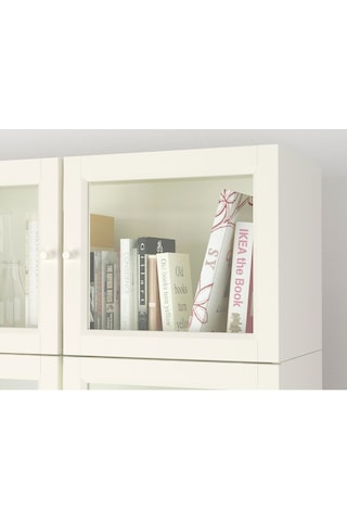 Cam Kapaklı Kitaplık, Beyaz, 80x30x237 Cm Beyaz