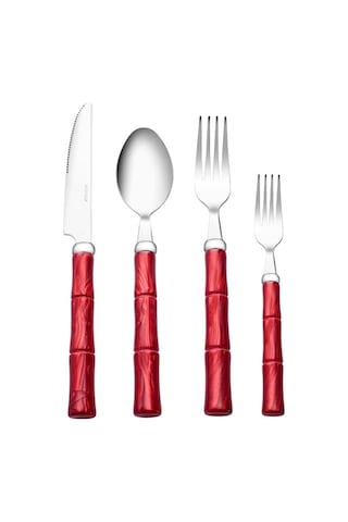 Karaca  Ember Kırmızı 6 Kişilik 24 Parça Çatal Kaşık Bıçak Seti
