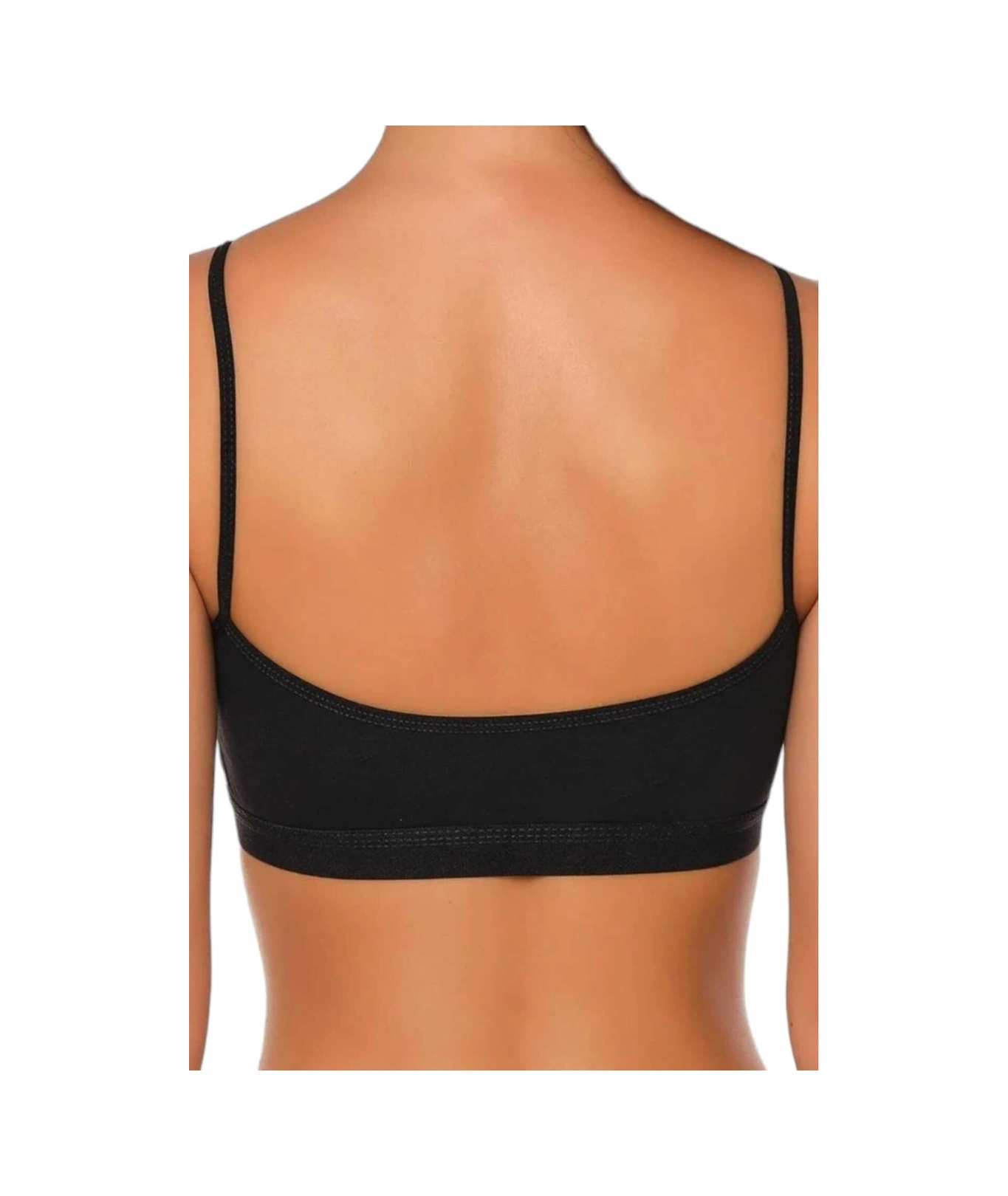 Tezzgelsin Kadın İnce Askılı Pedli Büstiyer Yarım Atlet Sütyen 3'lü Set Siyah