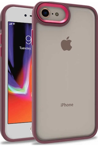 Apple Uyumlu iPhone 7 Kılıf Zore Flora Buton,Kenar Çevresi Renkli Kılıf