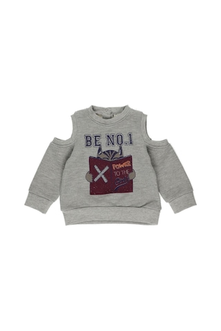 Panço Kız Bebek Omuz Pencere Detaylı Baskılı Sweatshirt (554816243) Çok Renkli