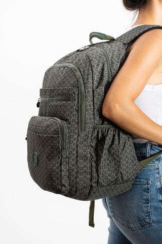 Ultra Hafif Çok Cepli Su Geçirmez Sırt Çantası Unisex Desenli Haki Yeşili Model: 571-1b - Haki