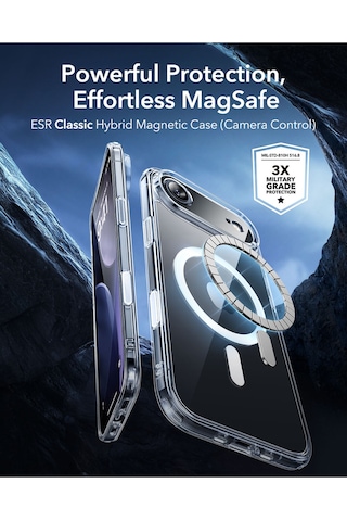 Esr Apple Uyumlu iPhone Air Kameralı Kontrol Özellikli Classic Hibrit Manyetik Kılıf Şeffaf Transparent