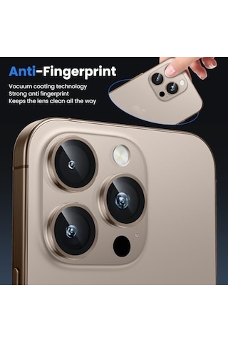 Wsken İphone 16 Pro/iphone 16 Pro Max Kamera Lens Koruyucu Çekimi Koruyun Kırılmaz Ultra Hd 9h Temperli Cam Kamera Ekran Koruyucu Metal Halka Kapak Filmi, Doğal Titanyum