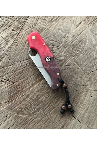 Dmr Mini Çakı El Yapımı Çakı Kamp Çakısı Avcı Bıçagı Cep Bıçak Epoksi 19cm Kırmızı