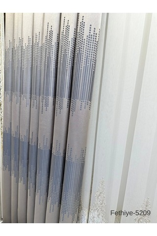 Nivemeshome Fethiye 614178 V-5209 Gümüş 1/3 Sık Pileli Fon Perde Apm Gümüş