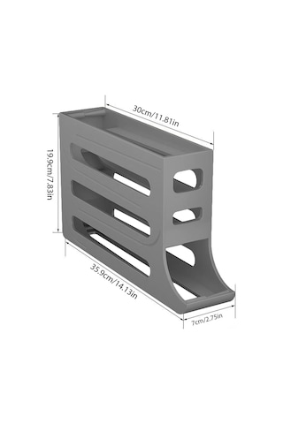 Fosenze Otomatik Yumurta Dolumlu Çok Katmanlı Buzdolabı Yumurta Saklama Kutusu - Gri Gri