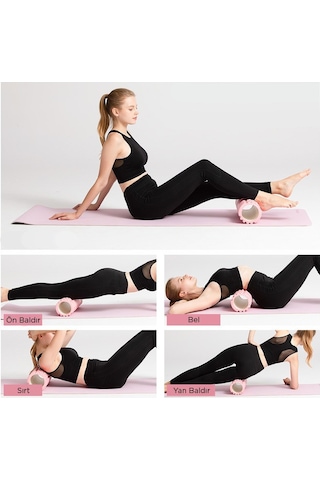 Gymo Pro Series Foam Roller Pilates Masaj Rulosu Kamuflaj Mavi