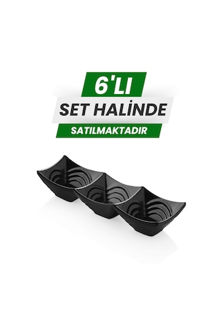 Alezy 524 Göreme Melamin Termostar Ürgüp Üçlü Sosluk 24x8cm Siyah