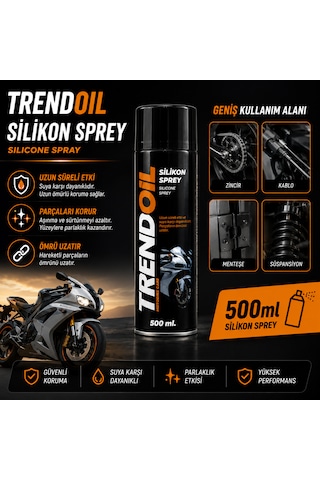 TRENDOİL Motosiklet Silikon Sprey 500 Ml Motosiklet Koruyucu Ve Bakım Spreyi