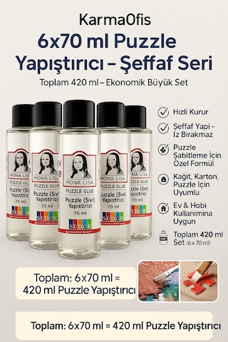Puzzle Yapıştırıcı 6 70 Ml Şeffaf Ve Güçlü Yapıştırıcı Puzzle Koruma & Uv Dayanıklı