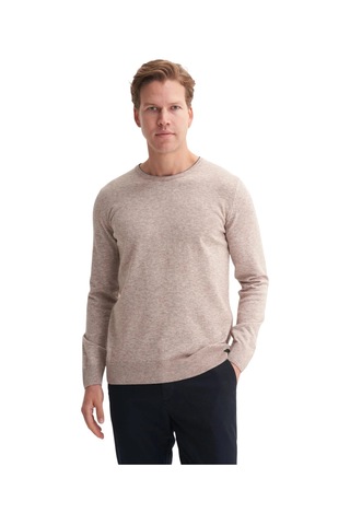 Cazador Premium Slim Fit Viskon Karışımlı Bisiklet Yaka Kazak-33220 Bej Melanj