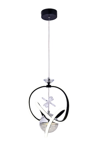 Dora Buyuk Tekli Led Sarkıt Avize,siyah,3 Renk Yanabilen Led Avize, Modern Salon Oda Led Avize