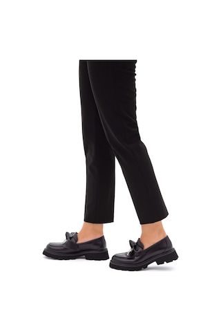 Tamer Tanca Kadın Hakiki Deri Siyah Loafer Ayakkabı 33 1004 Bn Ayk Sk22/23 Sıyah Siyah